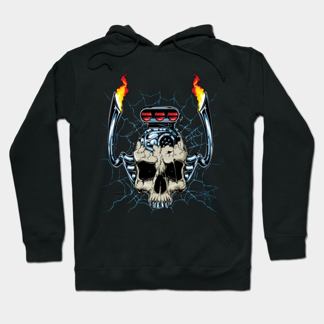 Engine Skull Art T-Shirt Hoodie by PJ INFLUENCER